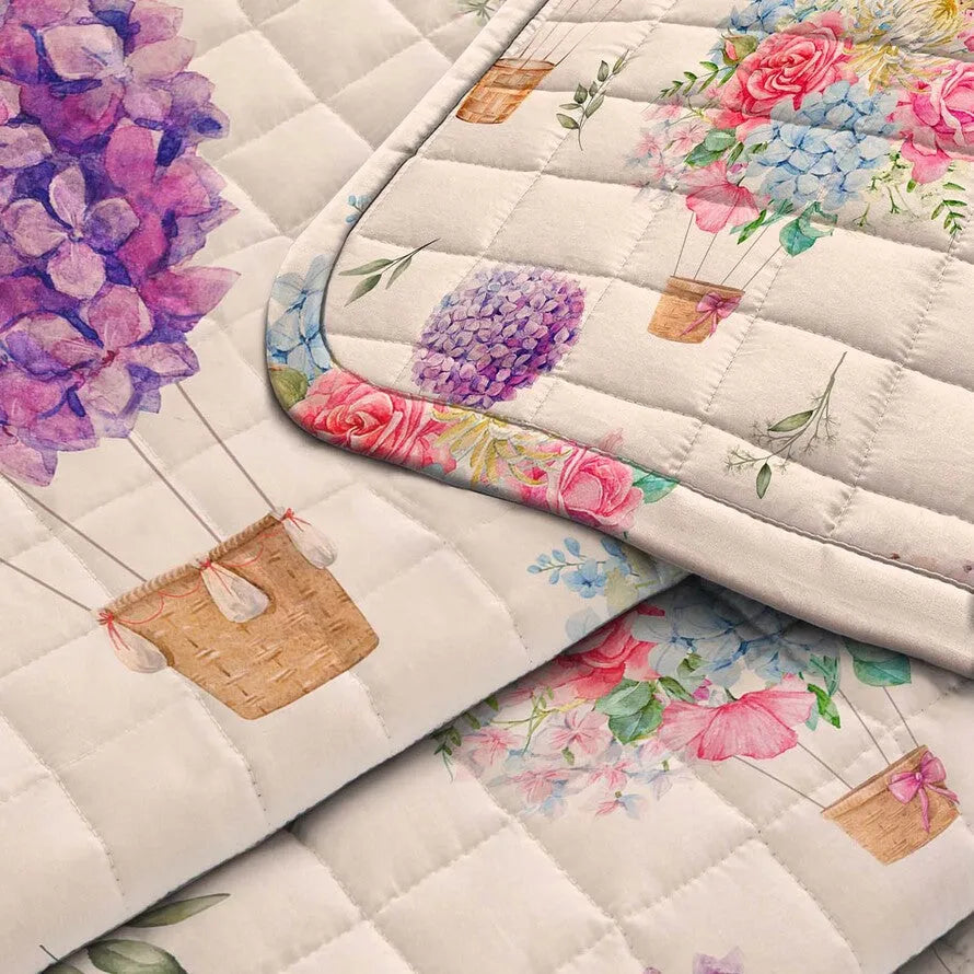 Trapuntino double-face matrimoniale mongolfiere Daunex stampa digitale multicolore - Home Loves