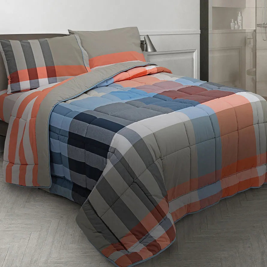 Trapunta in percalle tinto in filo Daunex liverpool colore arancio - Home Loves