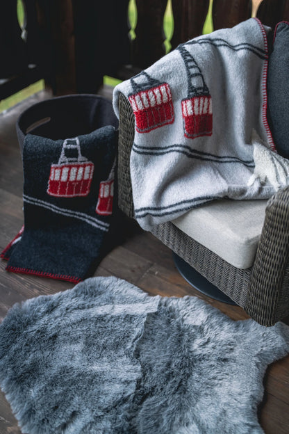 Plaid in lana cotta Daunex disegno monte bianco - Home Loves
