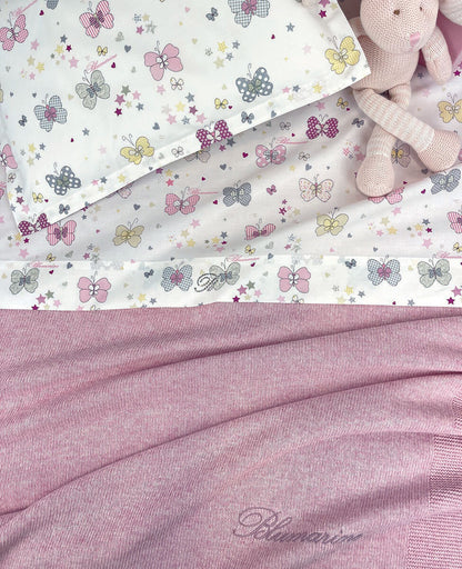 Completo lenzuola culla Farfalle Blumarine