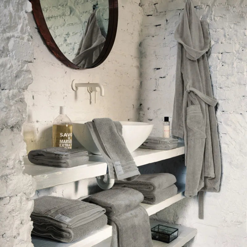 Coppia asciugamani in spugna di cotone tinta unita, Coccola - Home Loves