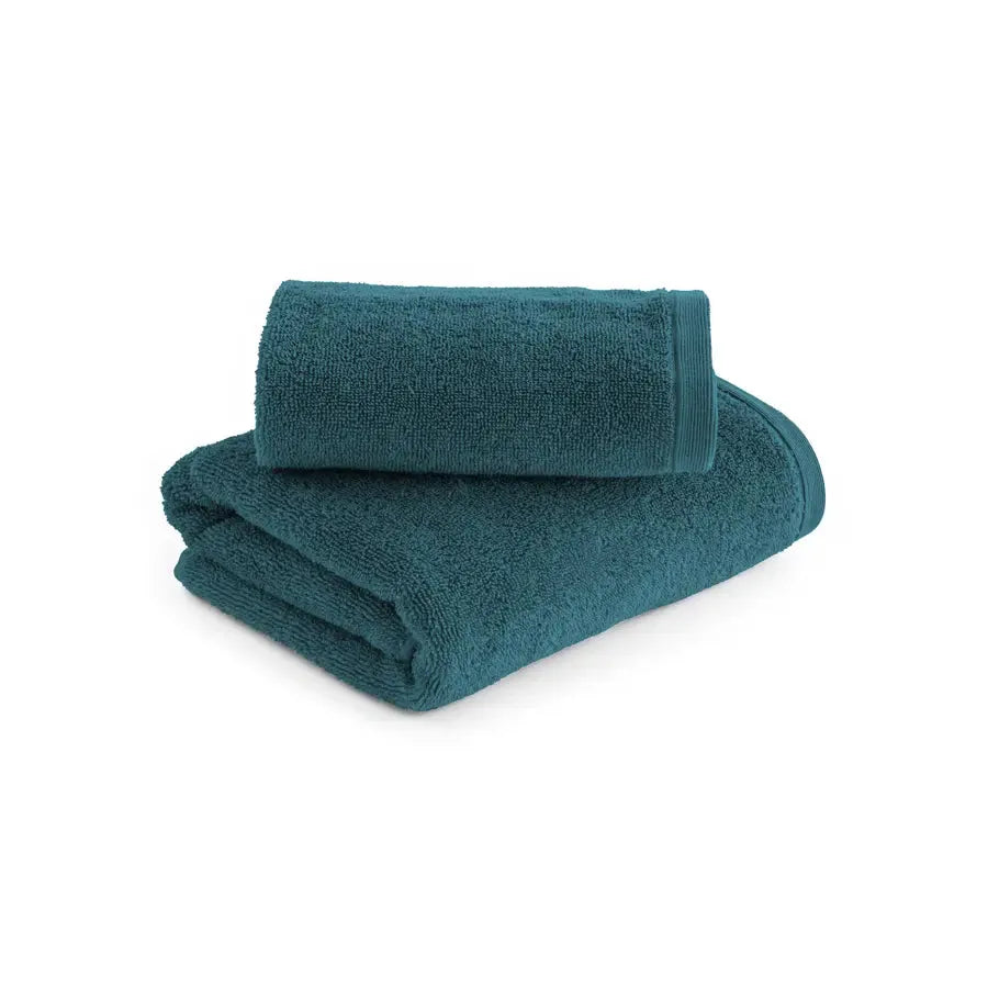 Asciugamano Pura - Spugna di Cotone Puro coppia colore pavone 