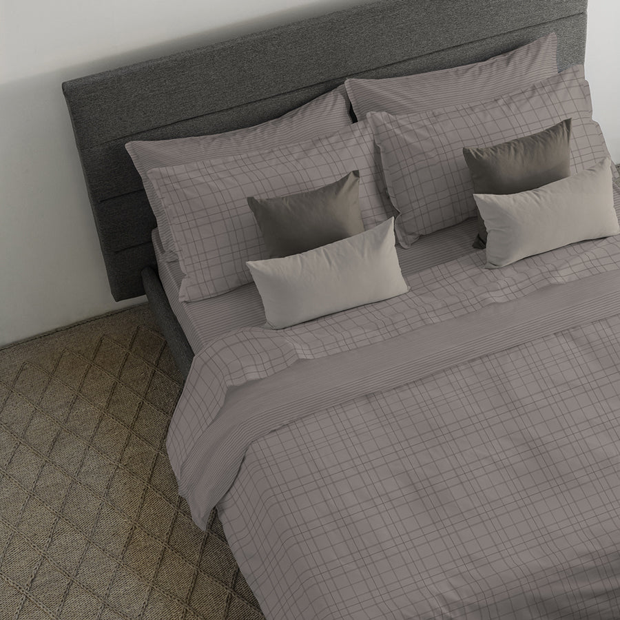 Completo lenzuola caldo cotone flanella premium, 5000 corteccia