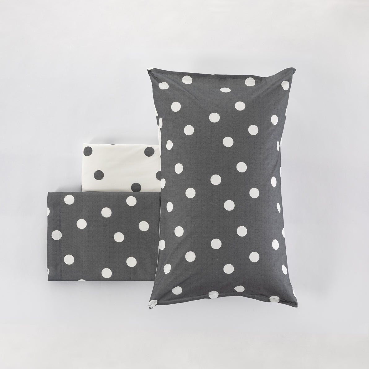 Completo Lenzuola Milk Pois colore antracite