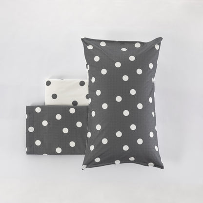 Completo Lenzuola Milk Pois colore antracite