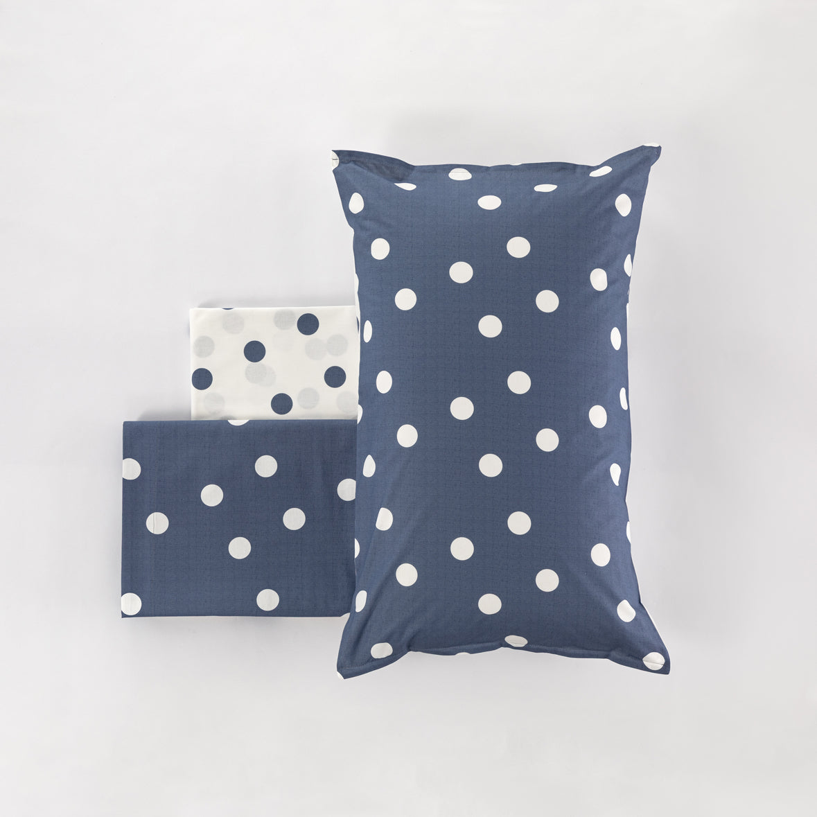 Completo Lenzuola Milk Pois colore blu