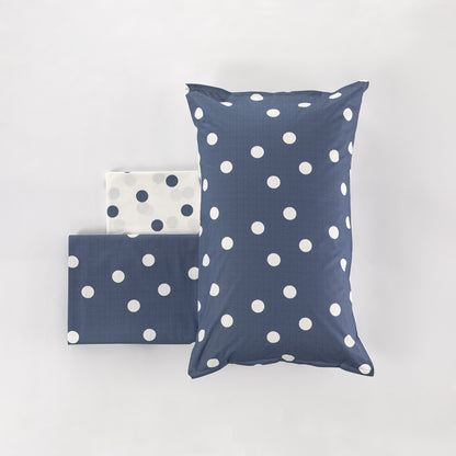 Completo Lenzuola Milk Pois colore blu