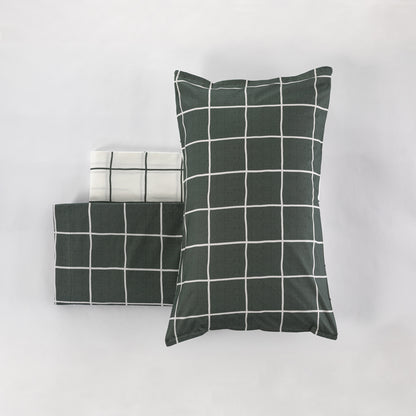 Completo Lenzuola Milk Quadri colore verde