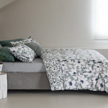 Completo lenzuola Althea ambientata colore metal blue
