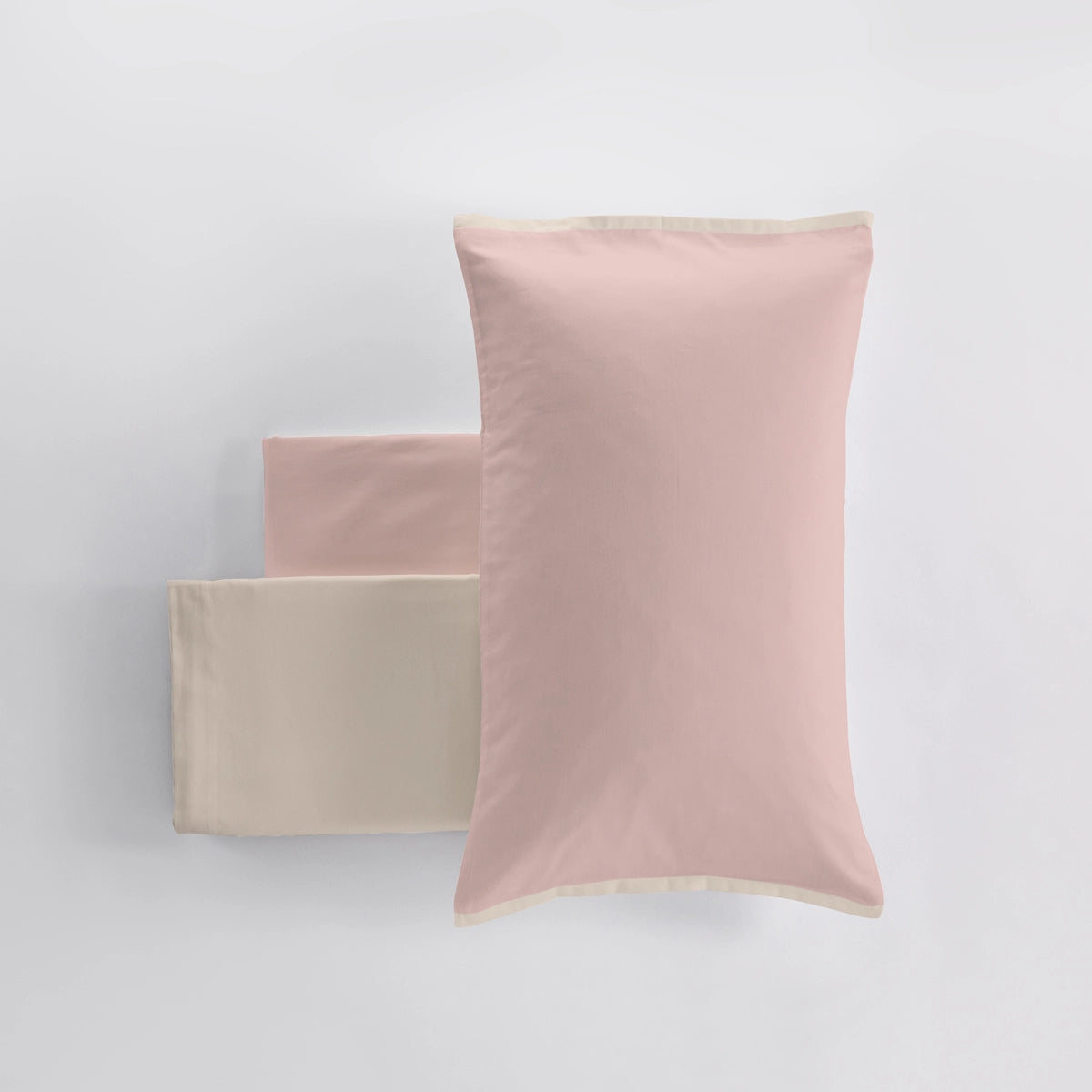 Completo lenzuola Caldo Cotone Bicolor colore nocciola