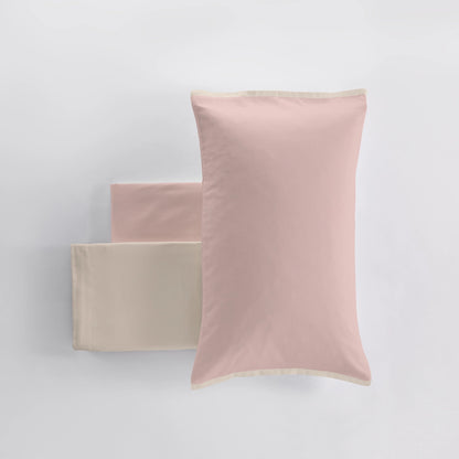Completo lenzuola Caldo Cotone Bicolor colore nocciola