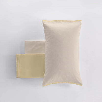 Completo lenzuola Caldo Cotone Bicolor colore nocciola