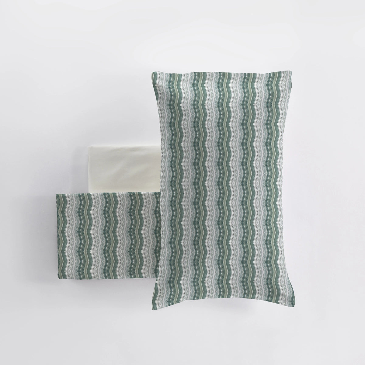Completo lenzuola Caldo Cotone Geometrico dettaglio tessuto colore verde