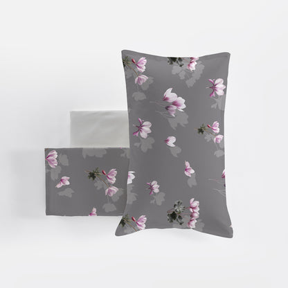 Completo lenzuola Matrimoniale in Raso Mindy colore grigio