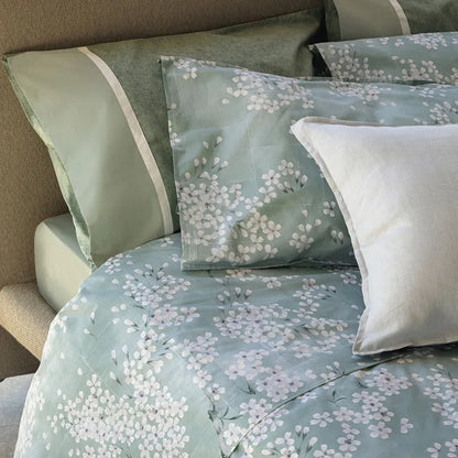 Completo lenzuola in percalle, Kimono gray-green
