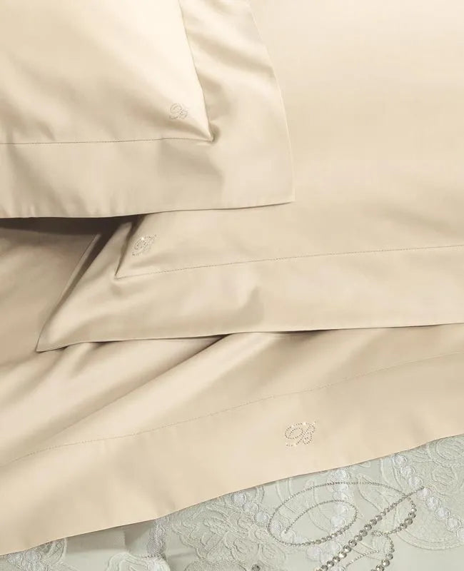 Completo lenzuola in raso di puro cotone Lory, blumarine - Home Loves