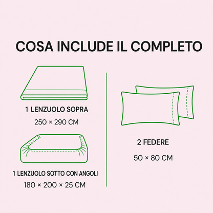 Completo lenzuola matrimoniale Lunaris cosa include