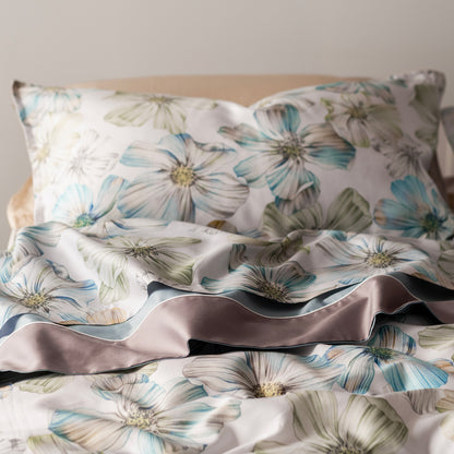 Completo lenzuola matrimoniale in Raso Miranda dettaglio1 colore pietra