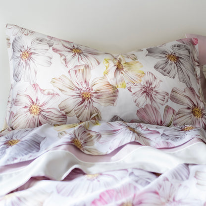 Completo lenzuola matrimoniale in Raso Miranda dettaglio colore lino