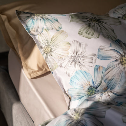 Completo lenzuola matrimoniale in Raso Miranda dettaglio colore pietra