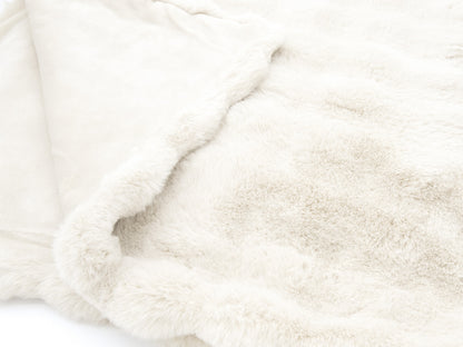 Coperta Prestige colore naturale dettaglio tessuto.