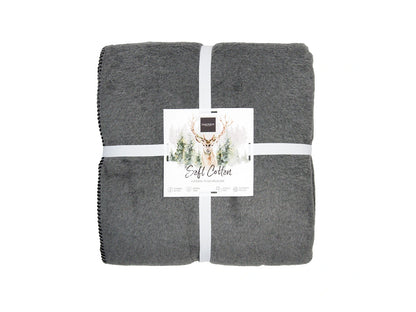 Coperta Softcotton Bicolor Double Face antracite ghiaccio fronte