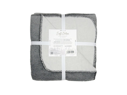 Coperta Softcotton Bicolor Double Face antracite ghiaccio retro