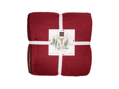 Coperta Softcotton Bicolor Double Face granata corda fronte