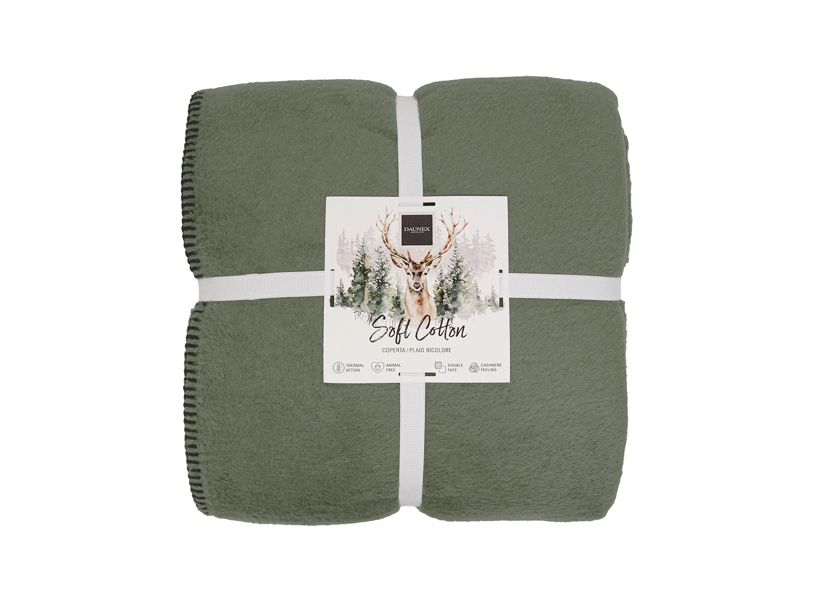 Coperta Softcotton Bicolor Double Face militare sabbia fronte
