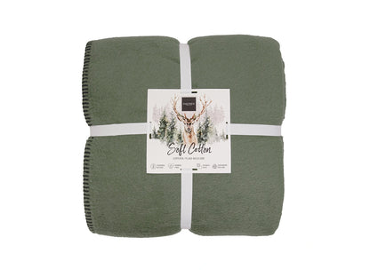Coperta Softcotton Bicolor Double Face militare sabbia fronte