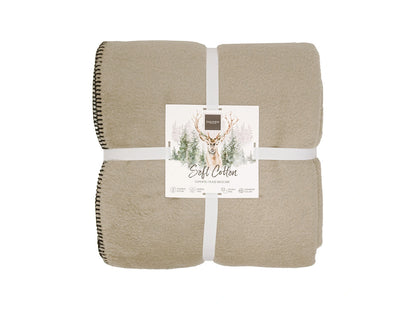 Coperta Softcotton Bicolor Double Face tortora panna fronte