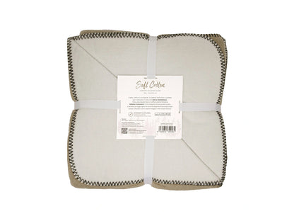Coperta Softcotton Bicolor Double Face tortora panna retro