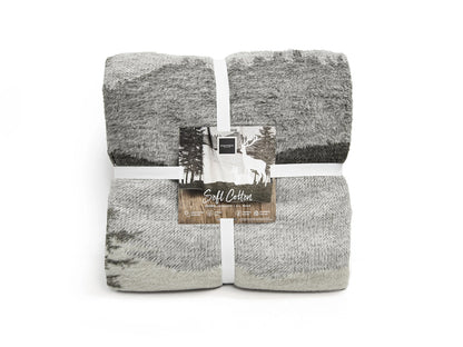 Coperta Softcotton Wood coperta piegata colore grigio