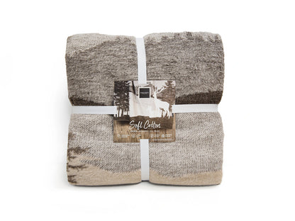 Coperta Softcotton Wood coperta piegata colore tortora