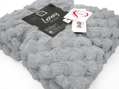 Coperta luxury colore grigio dettaglio tessuto