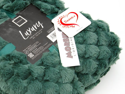 Coperta luxury colore verde dettaglio tessuto