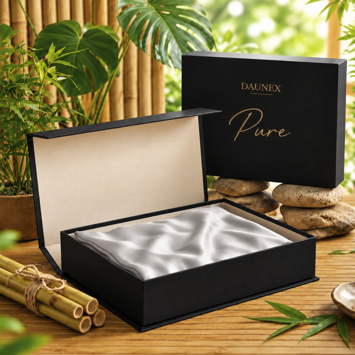 Coppia Federe in Bamboo Pure argento scatola