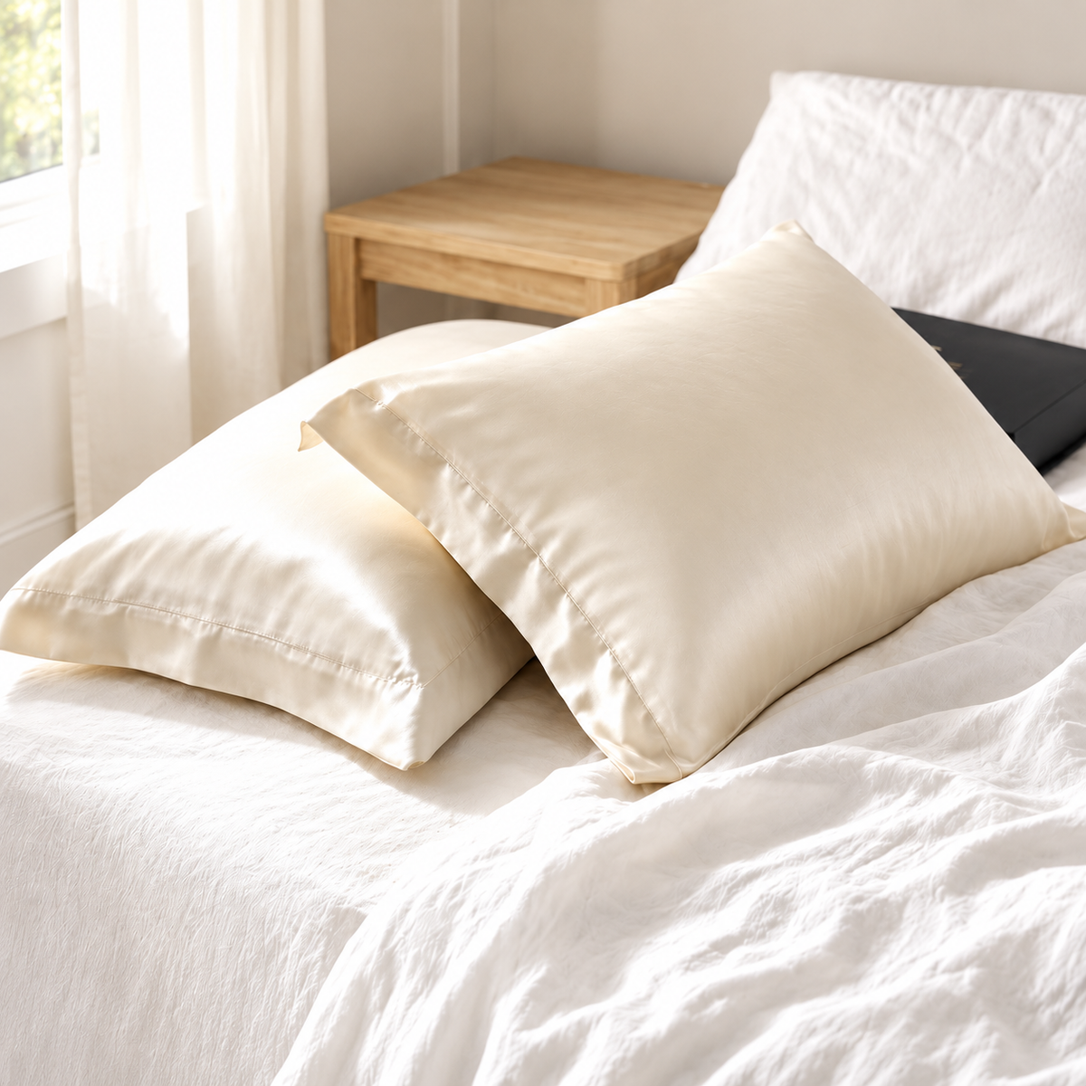 Coppia Federe in Bamboo Pure avorio