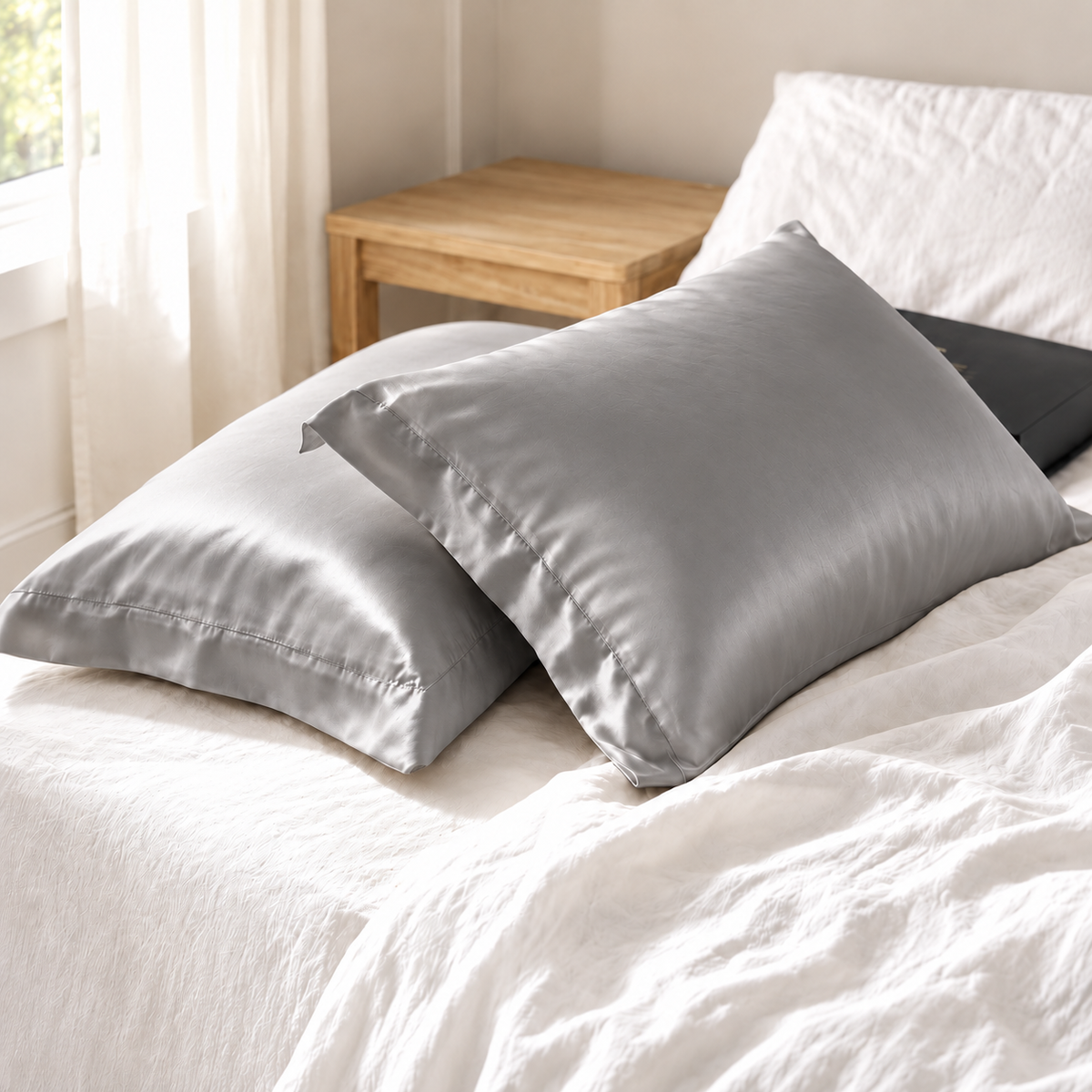 Coppia Federe in Bamboo Pure grigio