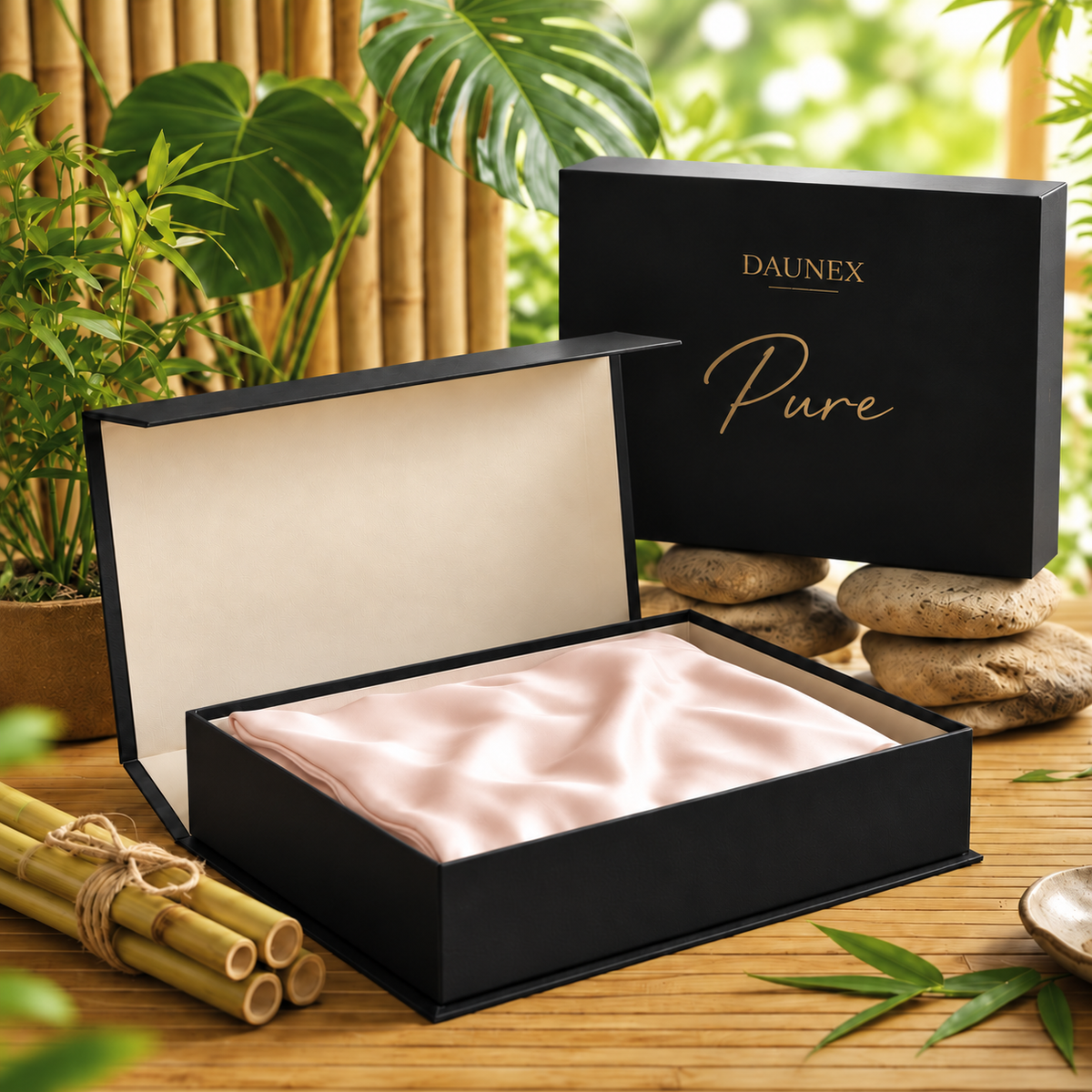 Coppia Federe in Bamboo Pure rosa scatola