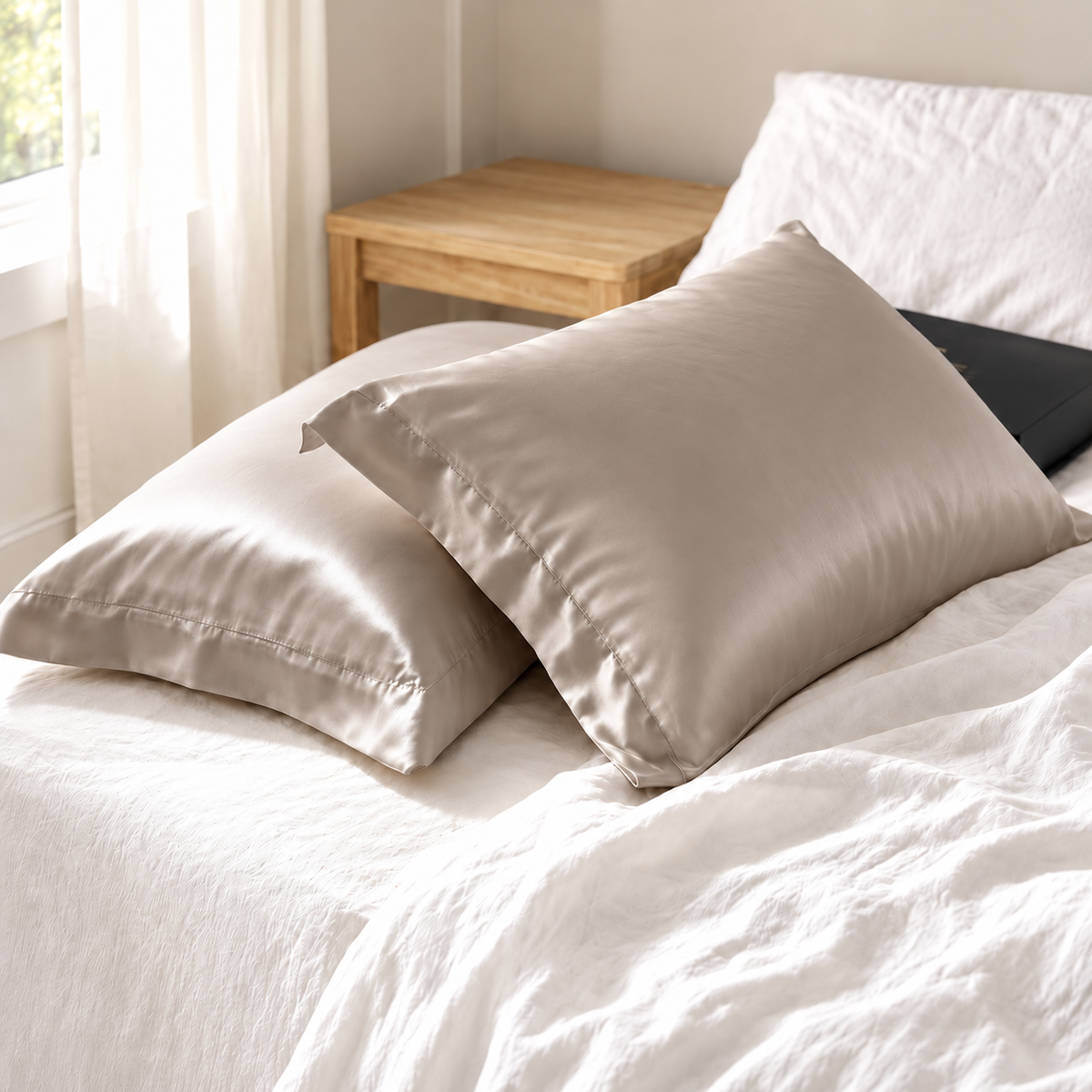 Coppia Federe in Bamboo Pure tortora