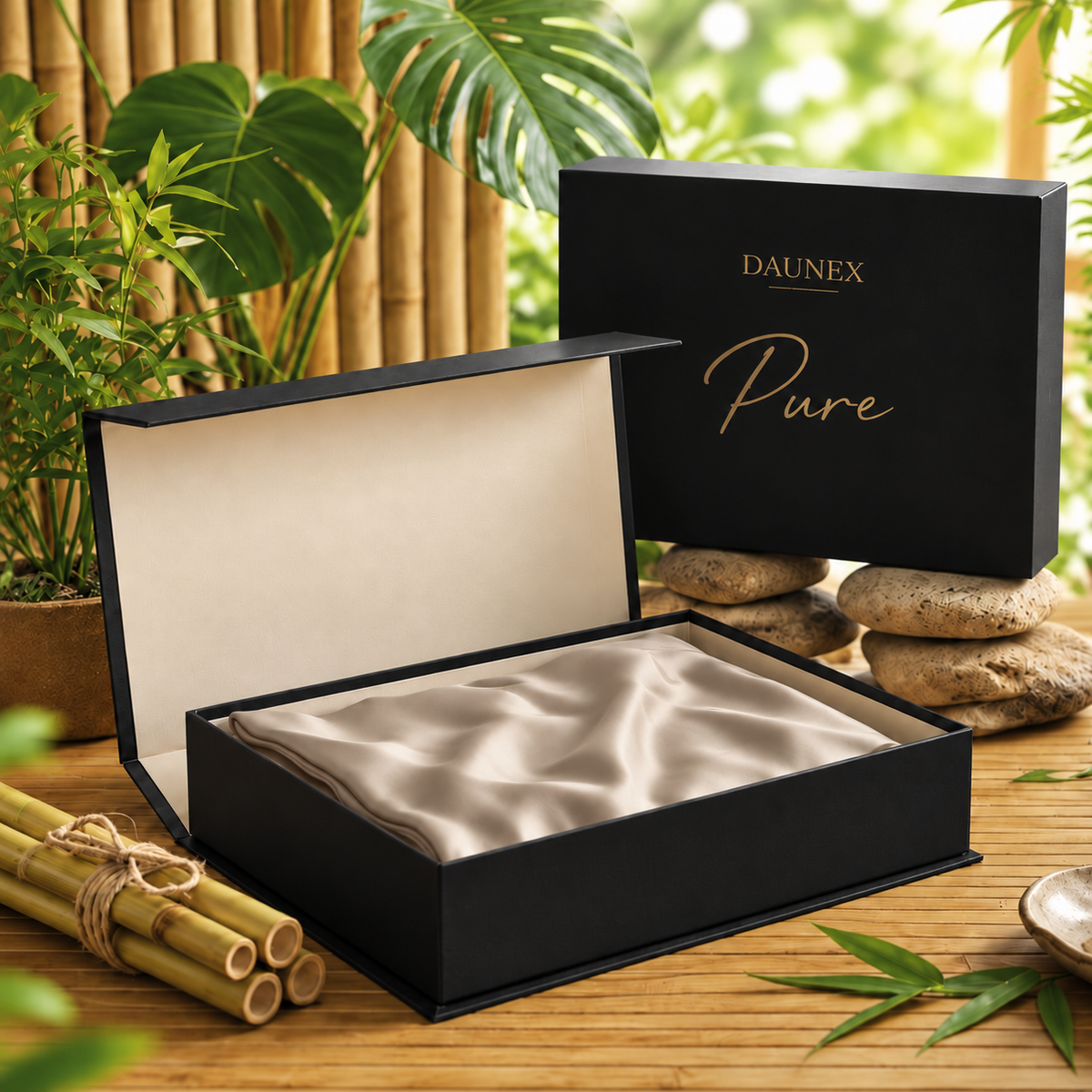 Coppia Federe in Bamboo Pure tortora scatola