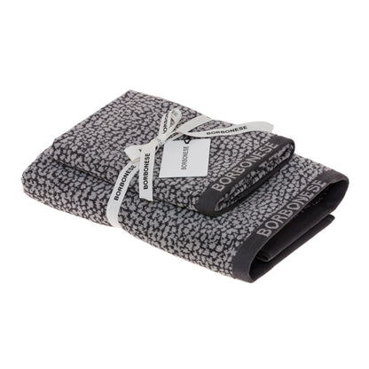 Coppia asciugamani Twist op Borbonese colore grigio ferro