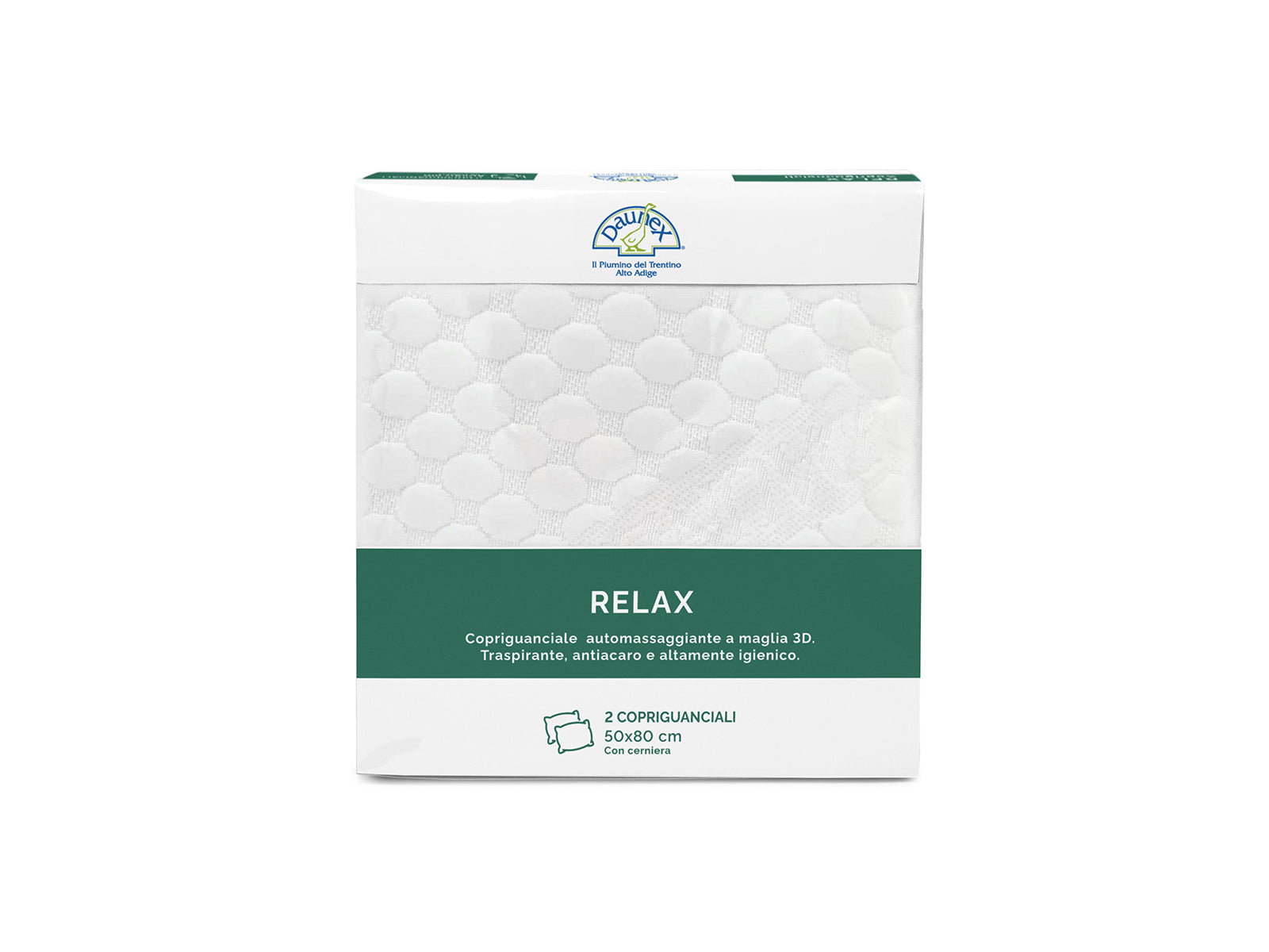 Coppia copriguanciale Relax dettaglio confezione retro
