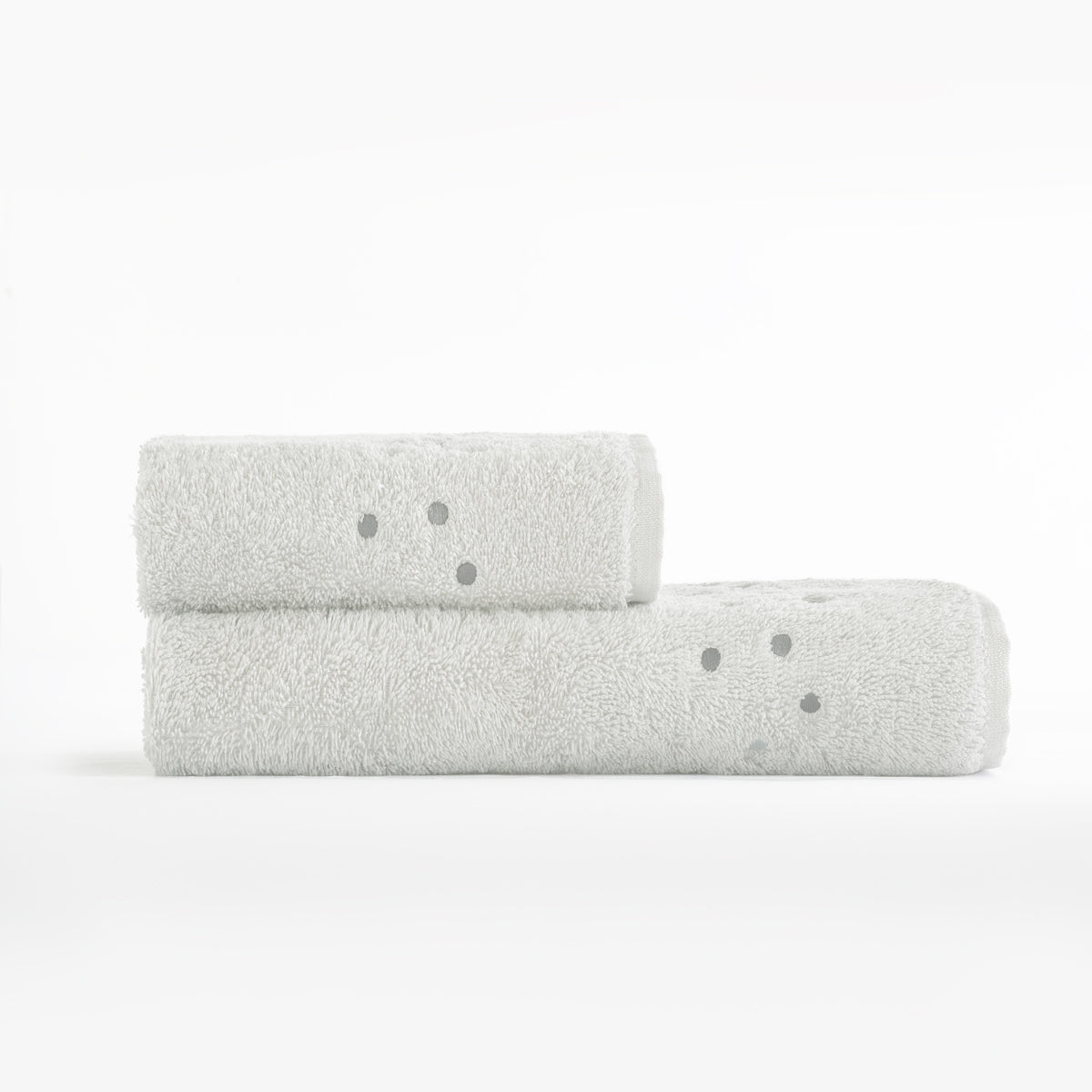 Coppia di Asciugamani Ricamata Milano colore grigio