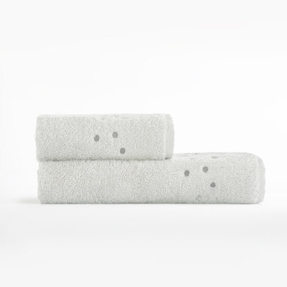 Coppia di Asciugamani Ricamata Milano colore grigio