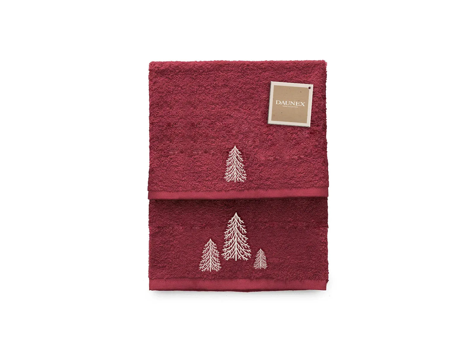 Coppia di asciugamani ricamata Daunex disegno Abete - Home Loves