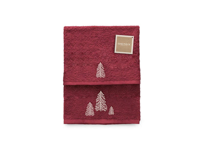 Coppia di asciugamani ricamata Daunex disegno Abete - Home Loves