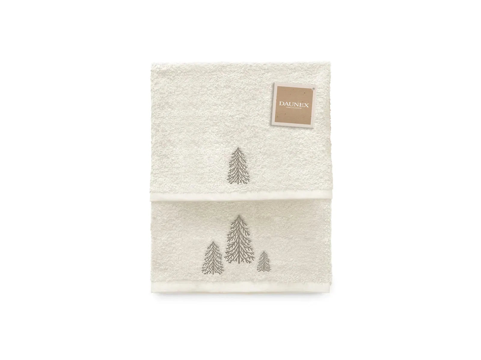 Coppia di asciugamani ricamata Daunex disegno Abete - Home Loves