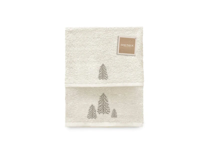 Coppia di asciugamani ricamata Daunex disegno Abete - Home Loves